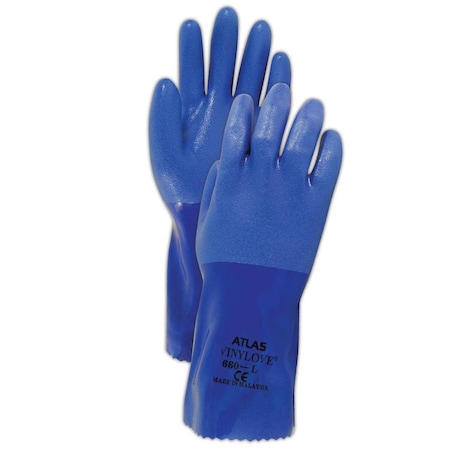 Showa Chemical Resistant Gloves, Blue, L, 12 PK 660-09